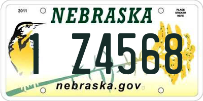NE license plate 1Z4568