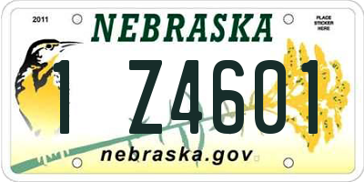 NE license plate 1Z4601