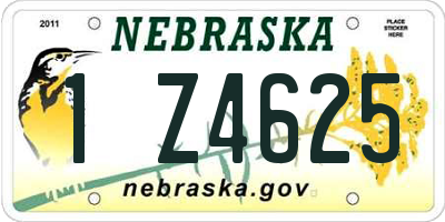 NE license plate 1Z4625