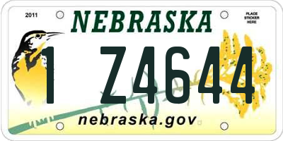 NE license plate 1Z4644