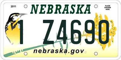 NE license plate 1Z4690