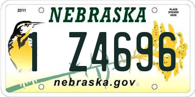 NE license plate 1Z4696