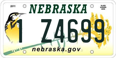 NE license plate 1Z4699