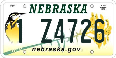 NE license plate 1Z4726