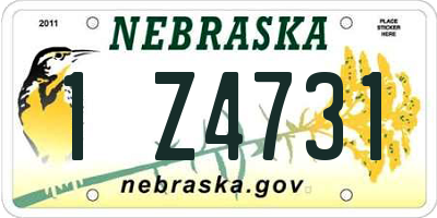 NE license plate 1Z4731