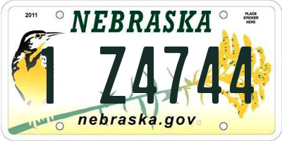 NE license plate 1Z4744