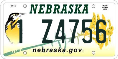NE license plate 1Z4756