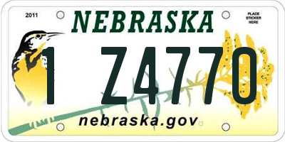 NE license plate 1Z4770