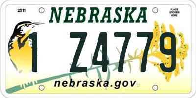 NE license plate 1Z4779