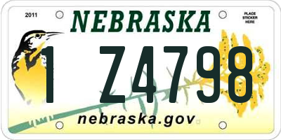NE license plate 1Z4798