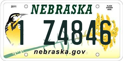 NE license plate 1Z4846