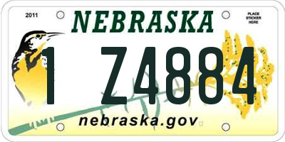 NE license plate 1Z4884