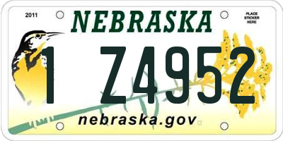 NE license plate 1Z4952