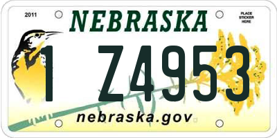 NE license plate 1Z4953