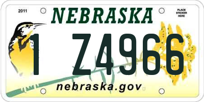 NE license plate 1Z4966