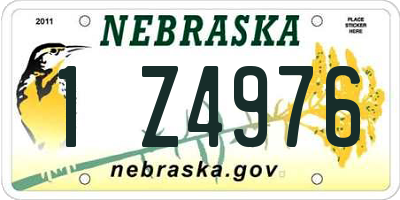 NE license plate 1Z4976