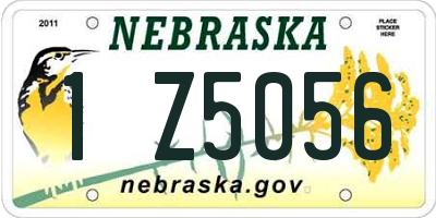 NE license plate 1Z5056