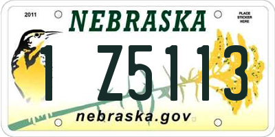 NE license plate 1Z5113