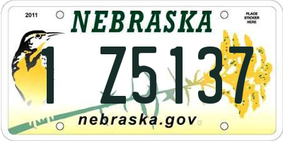 NE license plate 1Z5137