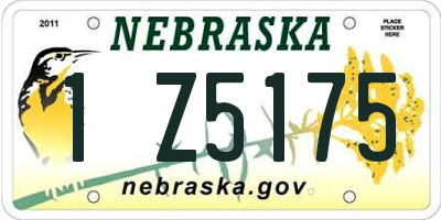 NE license plate 1Z5175