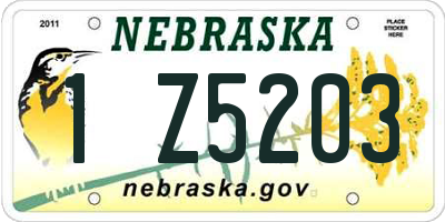 NE license plate 1Z5203