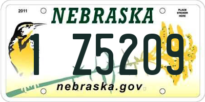 NE license plate 1Z5209