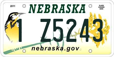 NE license plate 1Z5243