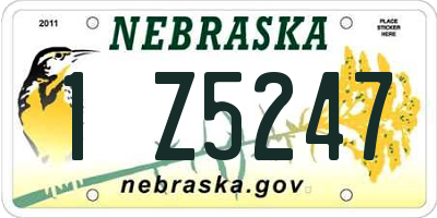 NE license plate 1Z5247
