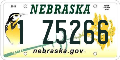 NE license plate 1Z5266
