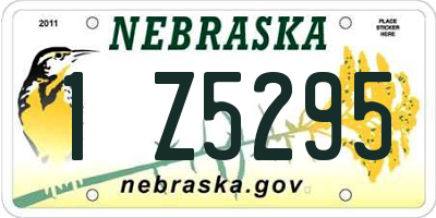 NE license plate 1Z5295