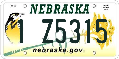 NE license plate 1Z5315
