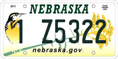 NE license plate 1Z5322