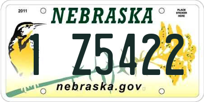NE license plate 1Z5422