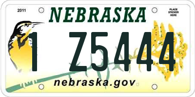NE license plate 1Z5444