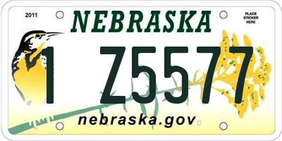 NE license plate 1Z5577