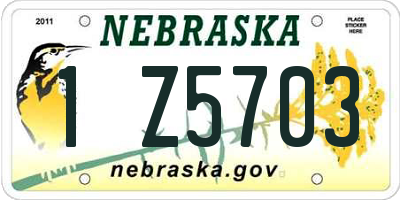 NE license plate 1Z5703