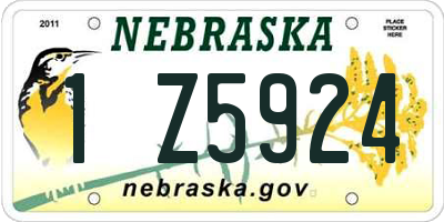 NE license plate 1Z5924