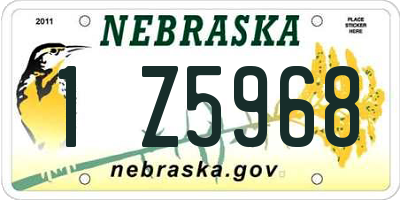 NE license plate 1Z5968