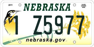 NE license plate 1Z5977