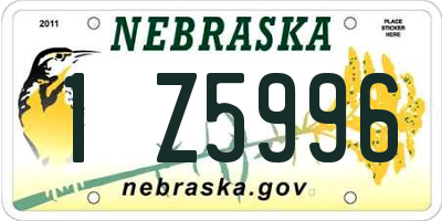 NE license plate 1Z5996