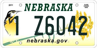 NE license plate 1Z6042