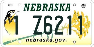 NE license plate 1Z6211