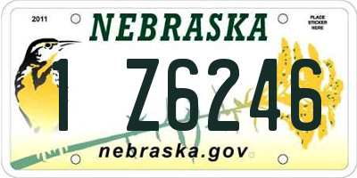 NE license plate 1Z6246