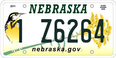 NE license plate 1Z6264