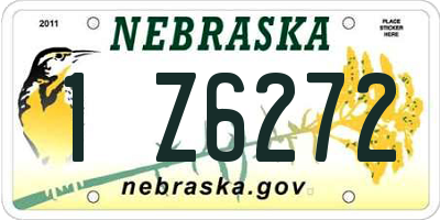 NE license plate 1Z6272