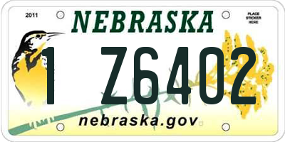 NE license plate 1Z6402