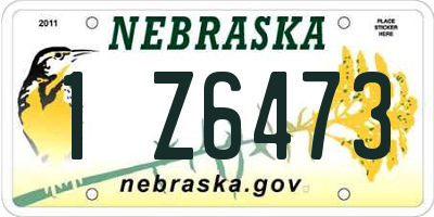 NE license plate 1Z6473