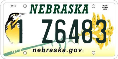 NE license plate 1Z6483