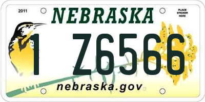 NE license plate 1Z6566