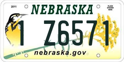 NE license plate 1Z6571